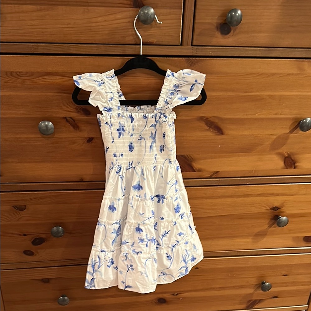 Hill House Blue and White Ruffled Tiered Sundress